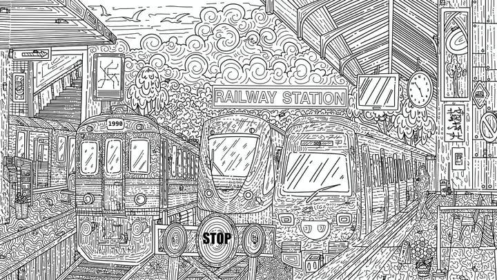 100 Railway Cats - Artbook 游戏截图 1